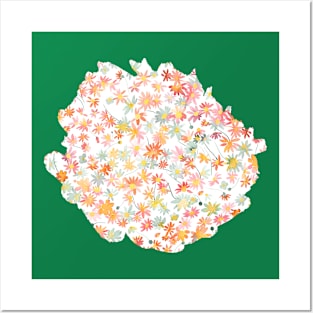 Daisies Spring Countryside Spicy Orange Posters and Art